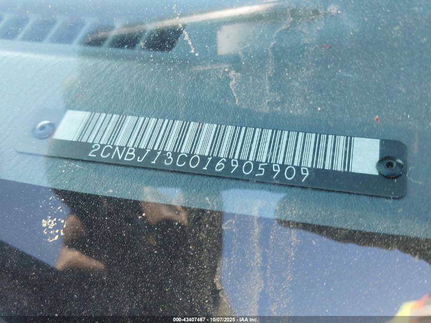 2001 Chevrolet Tracker Hard Top Base VIN: 2CNBJ13C016905909 Lot: 43407467