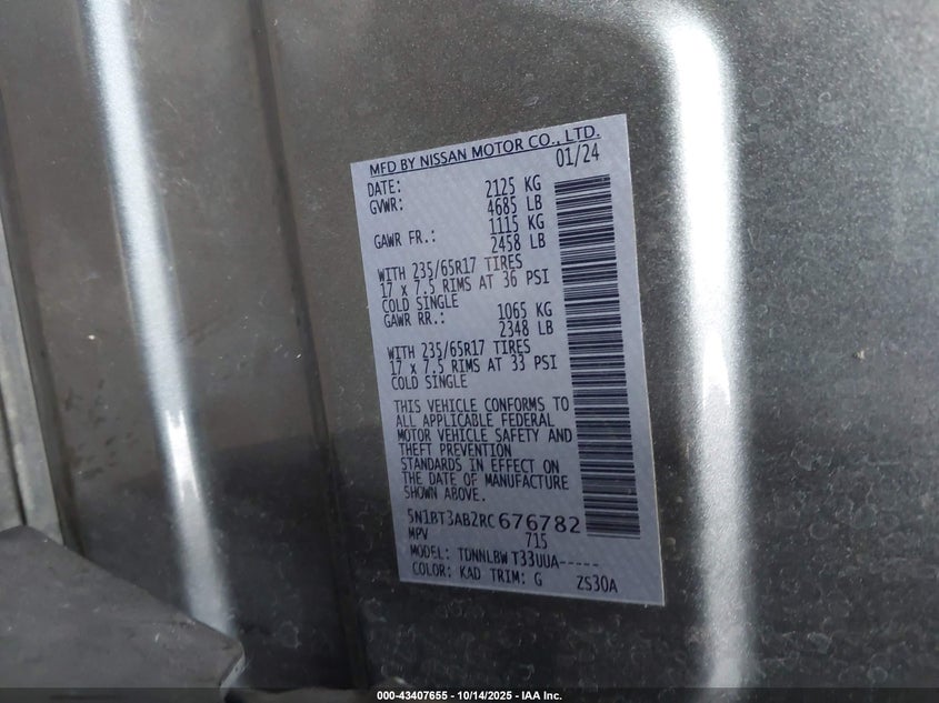 2024 NISSAN ROGUE S INTELLIGENT AWD - 5N1BT3AB2RC676782