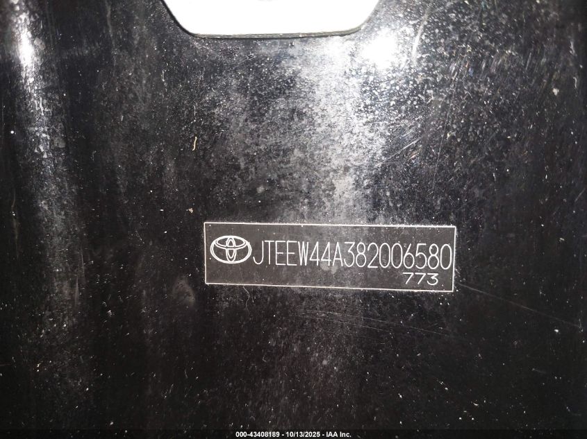 2008 Toyota Highlander Hybrid Limited VIN: JTEEW44A382006580 Lot: 43408189