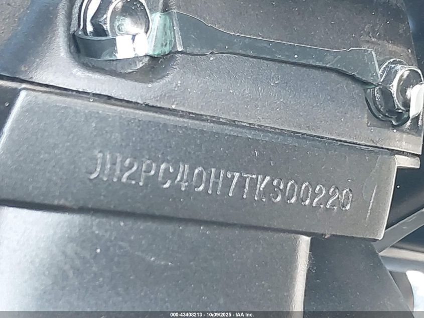 2026 Honda Cbr600 Rr VIN: JH2PC40H7TK300220 Lot: 43408213