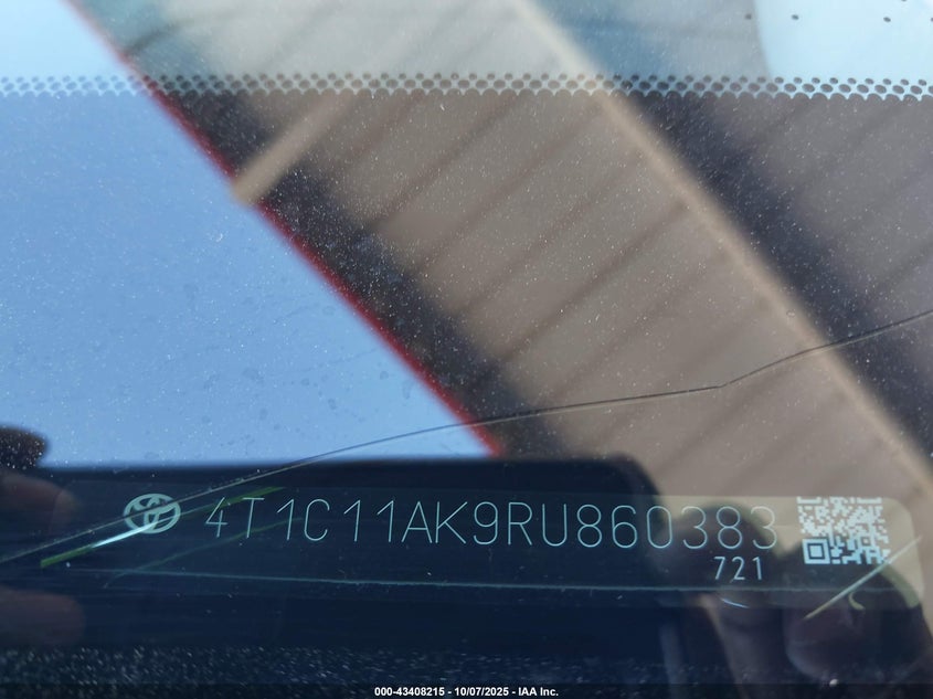 2024 Toyota Camry Le VIN: 4T1C11AK9RU860383 Lot: 43408215