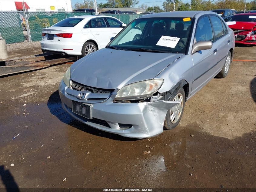2004 Honda Civic Vp VIN: 1HGES163X4L017336 Lot: 43408360