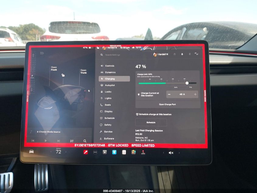 2025 Tesla Model 3 Performance VIN: 5YJ3E1ET5SF073148 Lot: 43408407