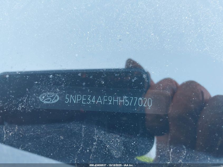 2017 Hyundai Sonata Sport VIN: 5NPE34AF9HH577020 Lot: 43408537
