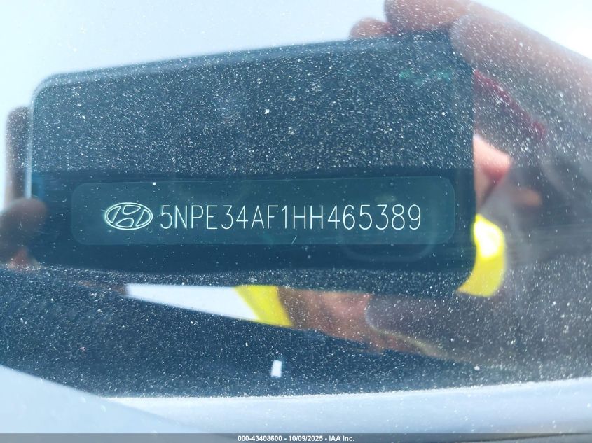 2017 Hyundai Sonata Limited VIN: 5NPE34AF1HH465389 Lot: 43408600