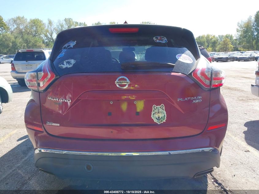 2015 Nissan Murano Platinum VIN: 5N1AZ2MH1FN257696 Lot: 43408772