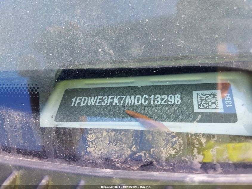 2021 Ford E-350 Cutaway VIN: 1FDWE3FK7MDC13298 Lot: 43408831