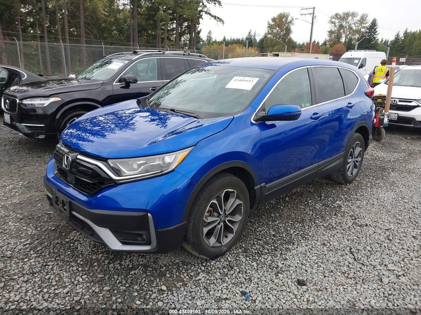 2020 Honda Cr-v 1.5 Awd Ex-l Blue Lot 111043409193 Vin 7FARW2H80LE003776