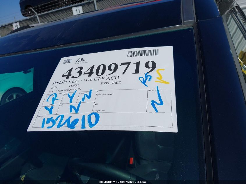 2011 Ford Explorer Limited VIN: 1FMHK8F80BGA95321 Lot: 43409719