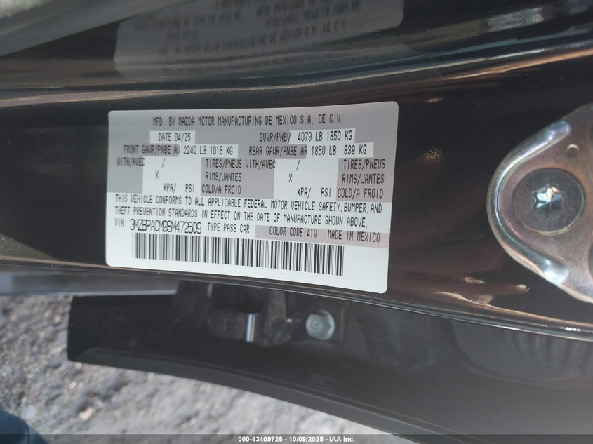 2025 MAZDA MAZDA3 2.5 S PREFERRED 3MZBPACM9SM472509