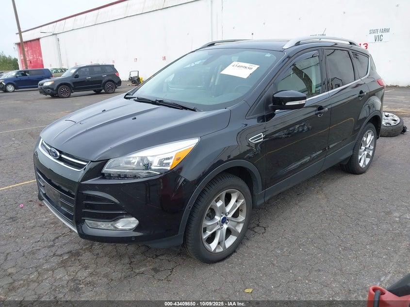 Vin: 1fmcu9j98eud81062, lot: 43904651, ford escape titanium 20142