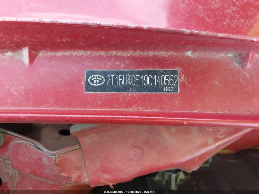 2009 Toyota Corolla S VIN: 2T1BU40E19C140562 Lot: 43409907