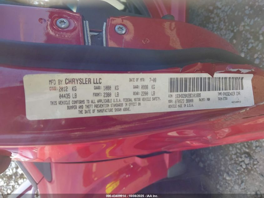 2009 Dodge Caliber Se VIN: 1B3HB28A39D101899 Lot: 43409914