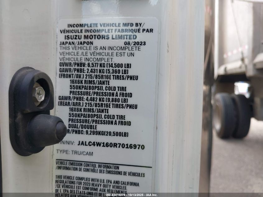 2024 Isuzu Npr Hd VIN: JALC4W160R7016970 Lot: 43410278