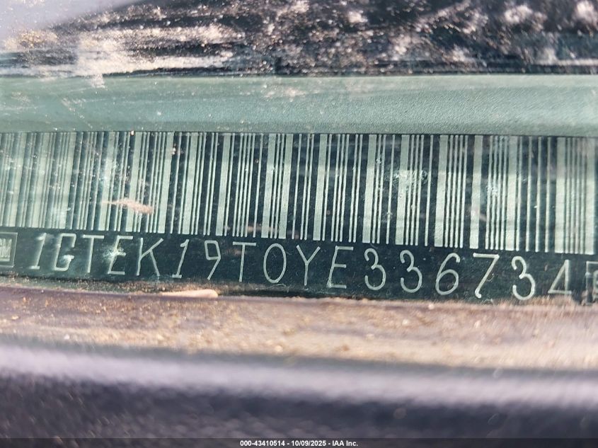 2000 GMC Sierra 1500 Sle VIN: 1GTEK19T0YE336734 Lot: 43410514