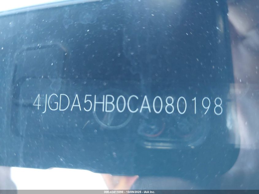 2012 Mercedes-Benz Ml 350 4Matic VIN: 4JGDA5HB0CA080198 Lot: 43411098