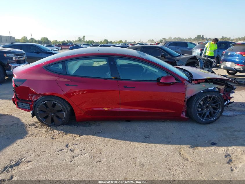 2025 Tesla Model 3 Long Range Rear-Wheel Drive VIN: 5YJ3E1EA7SF077975 Lot: 43411263