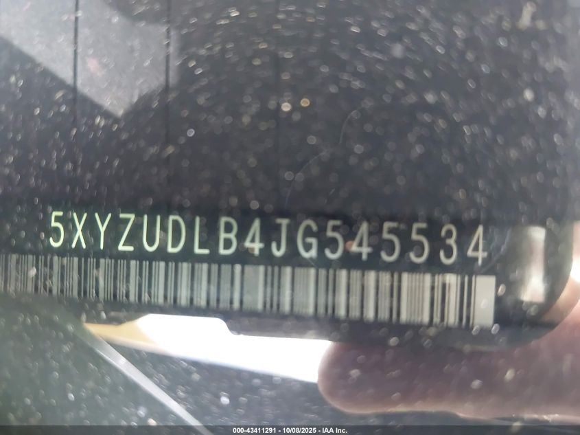 2018 Hyundai Santa Fe Sport 2.4L VIN: 5XYZUDLB4JG545534 Lot: 43411291