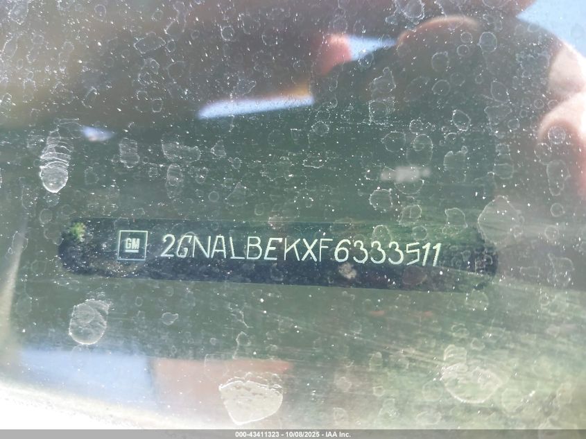 2015 Chevrolet Equinox 1Lt VIN: 2GNALBEKXF6333511 Lot: 43411323