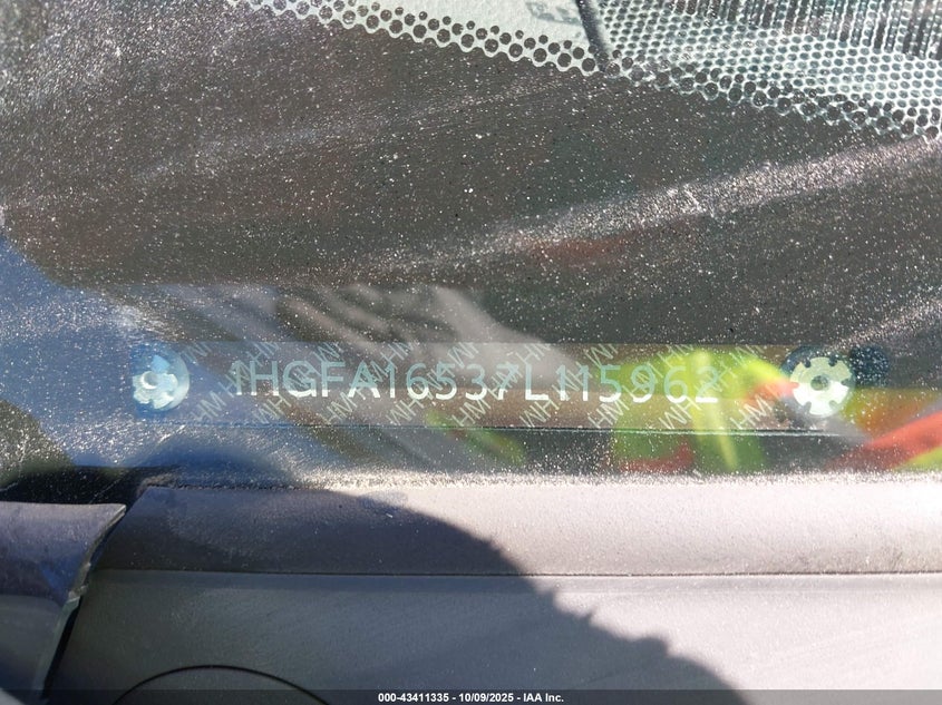 2007 Honda Civic Lx VIN: 1HGFA16537L115962 Lot: 43411335