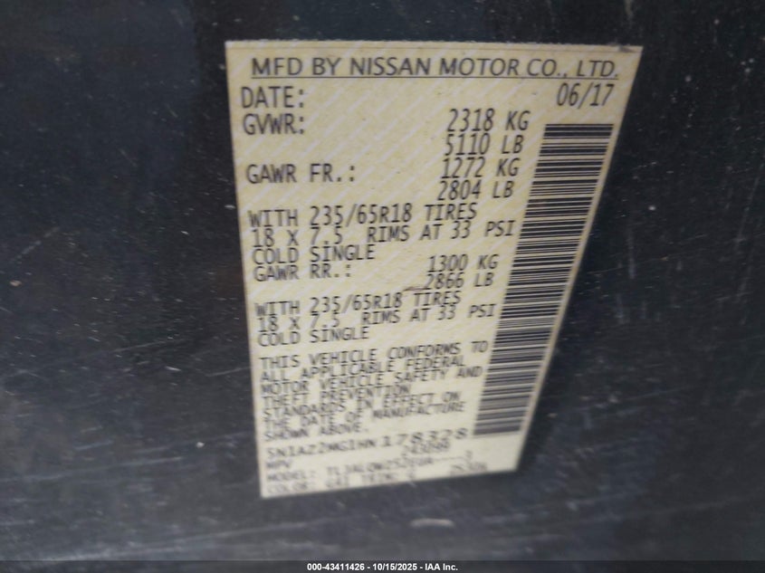 5N1AZ2MG1HN178328 2017 NISSAN MURANO photo no. 9