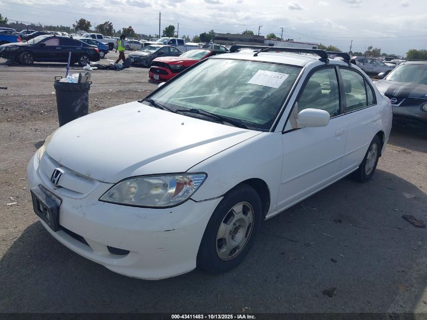 2005 Honda Civic Hybrid VIN: JHMES96685S013525 Lot: 43411483