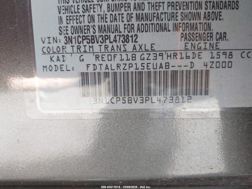 2023 NISSAN KICKS S XTRONIC CVT 3N1CP5BV3PL473812