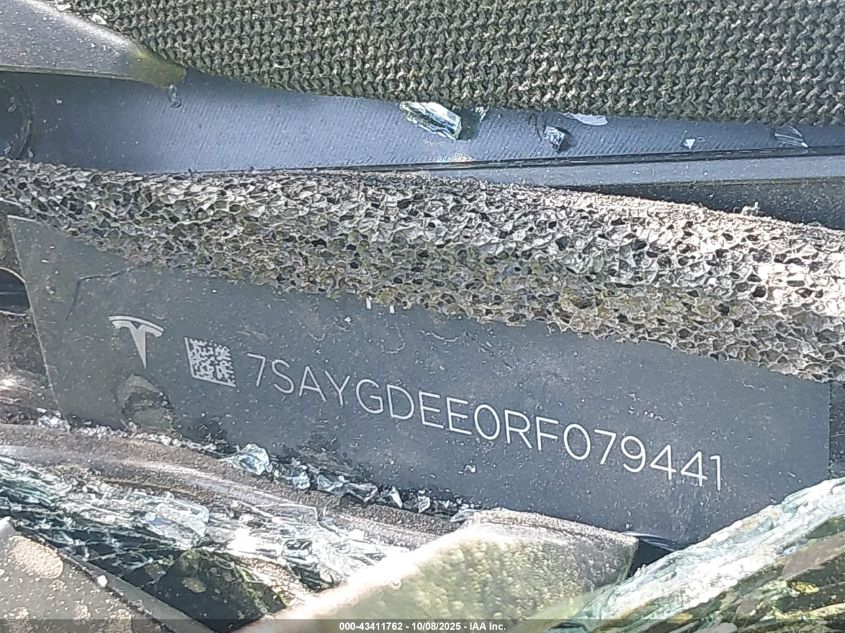 2024 Tesla Model Y Long Range Dual Motor All-Wheel Drive VIN: 7SAYGDEE0RF079441 Lot: 43411762