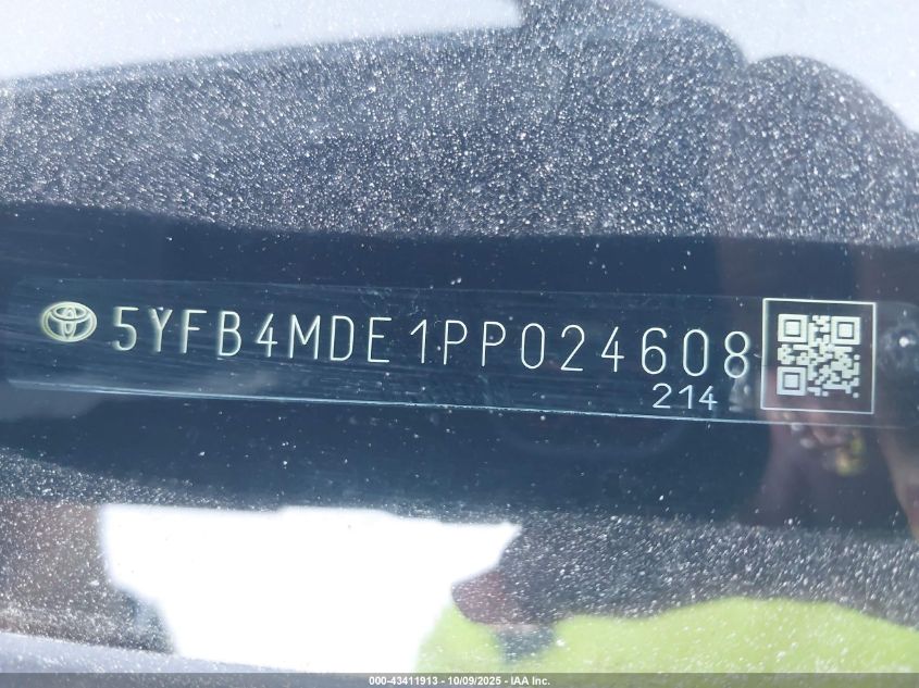 2023 Toyota Corolla Le VIN: 5YFB4MDE1PP024608 Lot: 43411913