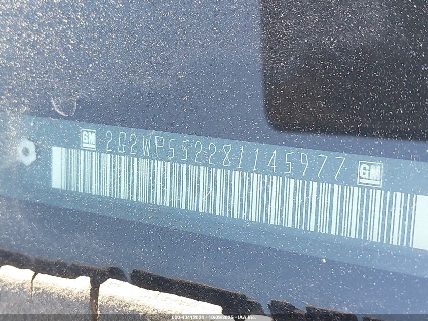 2008 Pontiac Grand Prix VIN: 2G2WP552281145977 Lot: 43412024