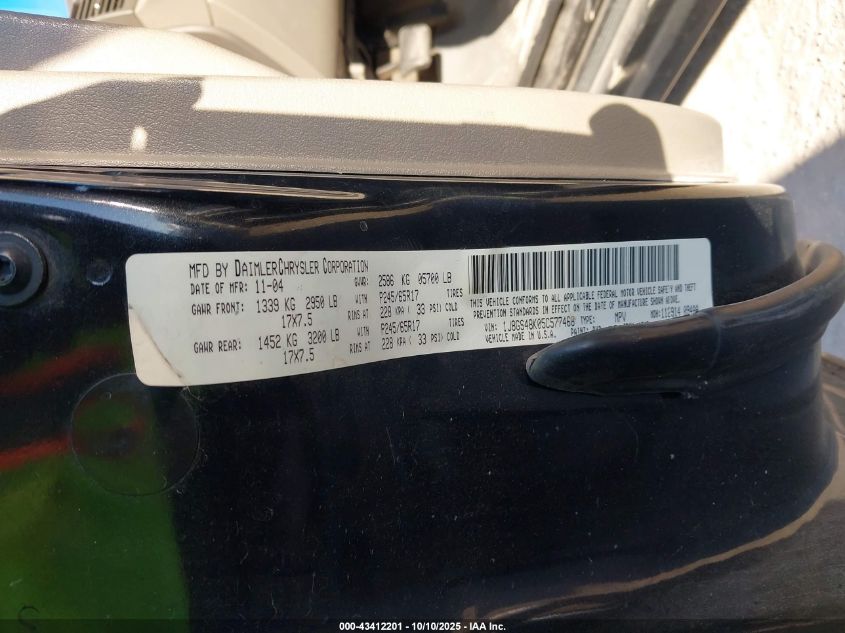 2005 Jeep Grand Cherokee Laredo VIN: 1J8GS48K05C577468 Lot: 43412201