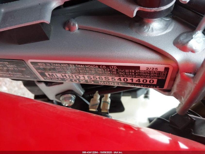 2025 Honda Crf300 La VIN: MLHND1656S5401400 Lot: 43412284