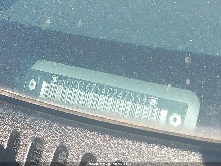 2004 GMC Yukon Xl 1500 Slt VIN: 3GKFK16Z34G247339 Lot: 43412303