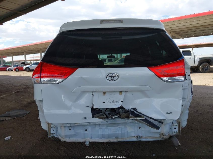 2013 Toyota Sienna Le V6 8 Passenger VIN: 5TDKK3DC8DS360855 Lot: 43412386