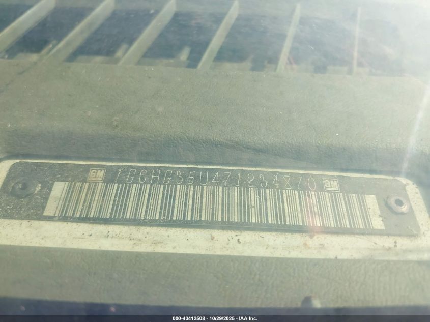 2007 Chevrolet Express Work Van VIN: 1GCHG35U471234870 Lot: 43412508