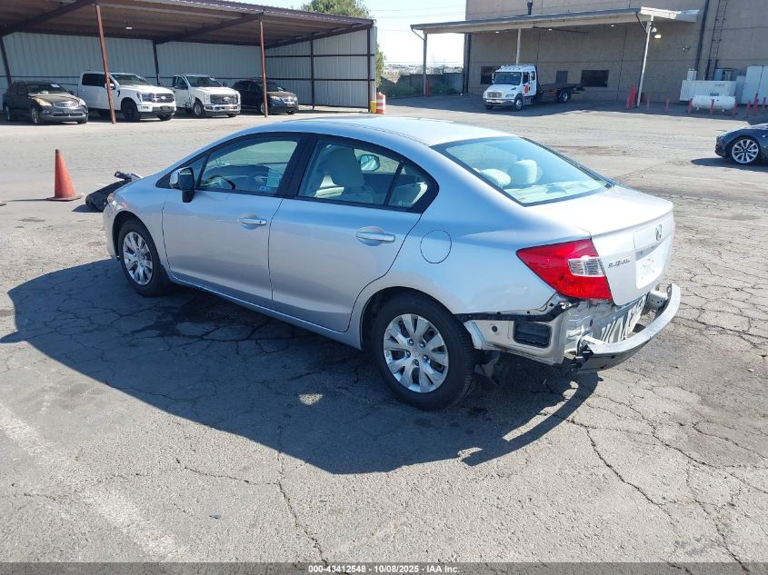 2012 Honda Civic Lx VIN: 19XFB2F59CE369180 Lot: 43412548
