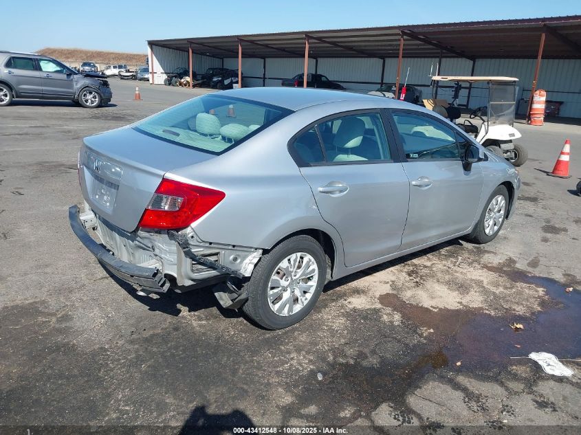 2012 Honda Civic Lx VIN: 19XFB2F59CE369180 Lot: 43412548