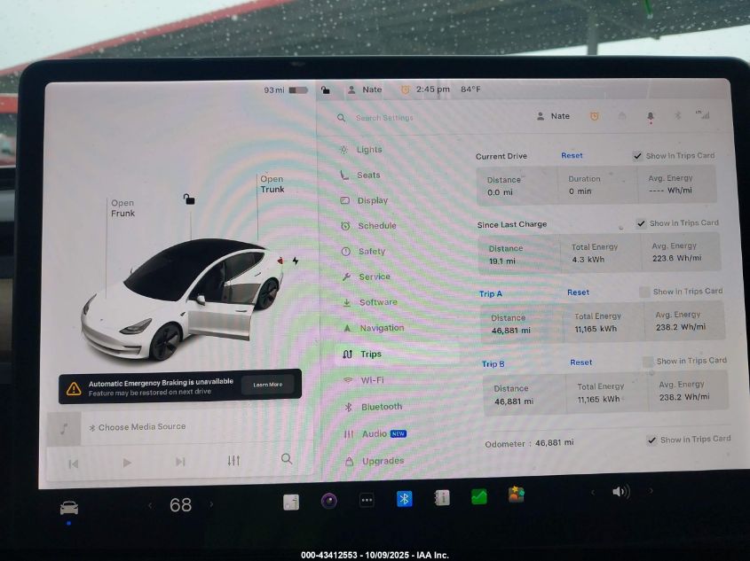 2021 Tesla Model 3 Standard Range Plus Rear-Wheel Drive VIN: 5YJ3E1EA2MF929846 Lot: 43412553