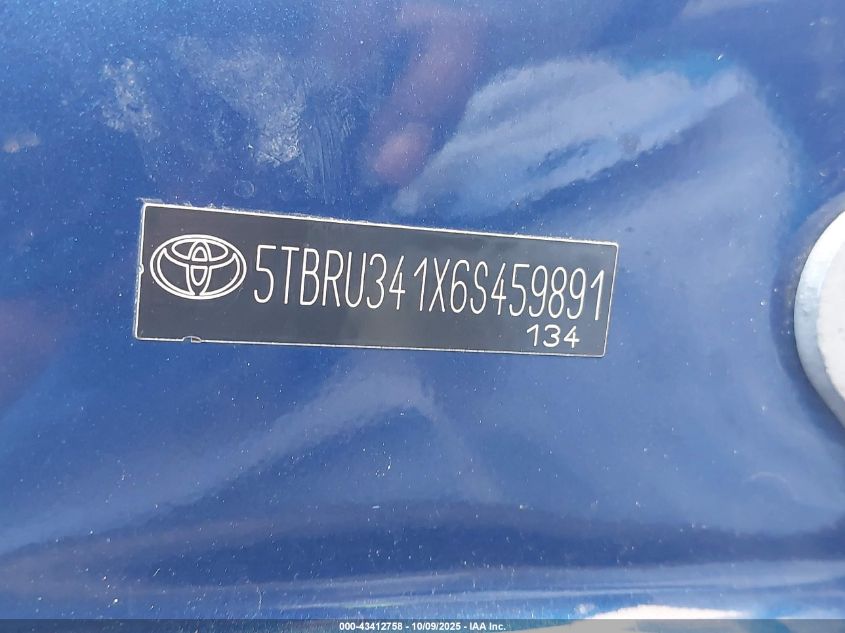 2006 Toyota Tundra Sr5 VIN: 5TBRU341X6S459891 Lot: 43412758