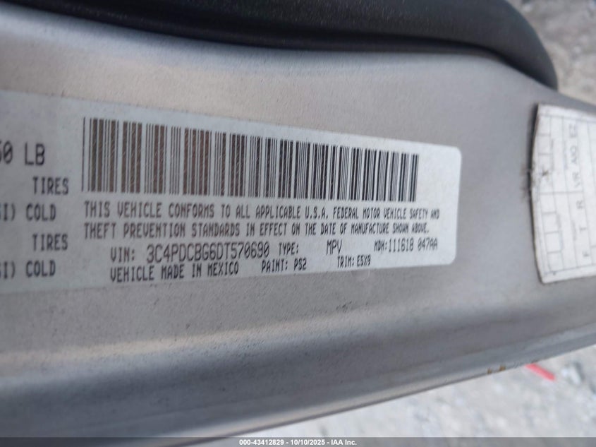 2013 DODGE JOURNEY SXT 3C4PDCBG6DT570690