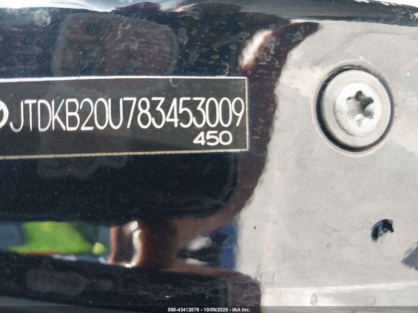 2008 Toyota Prius VIN: JTDKB20U783453009 Lot: 43412876