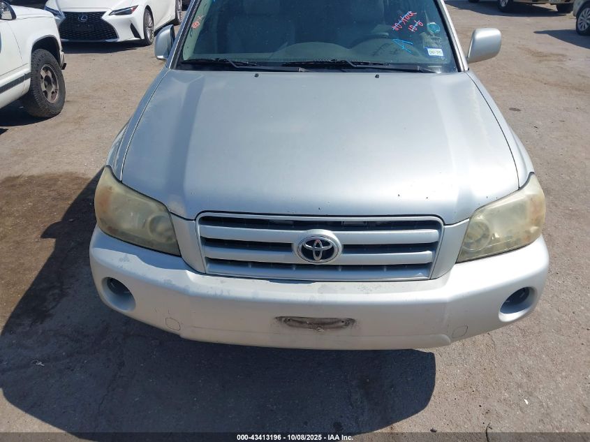 2006 Toyota Highlander V6 VIN: JTEGP21A160116647 Lot: 43413196