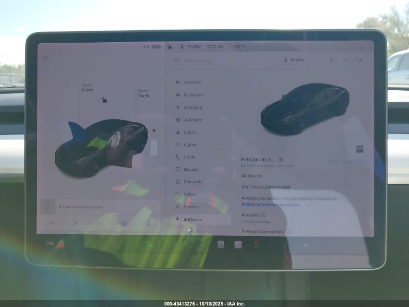 2021 Tesla Model 3 Standard Range Plus Rear-Wheel Drive VIN: 5YJ3E1EA9MF915989 Lot: 43413276