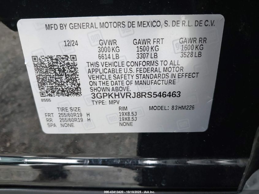 2024 Honda Prologue Ex VIN: 3GPKHVRJ8RS546463 Lot: 43413420