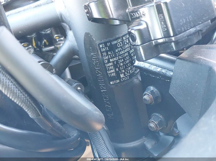 2024 Kawasaki Zx400 P VIN: ML5ZXCP12RDA26394 Lot: 43413477