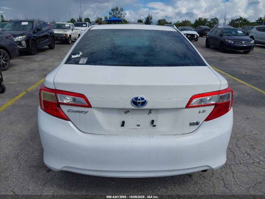 2012 Toyota Camry Hybrid Le VIN: 4T1BD1FK3CU017363 Lot: 43413555