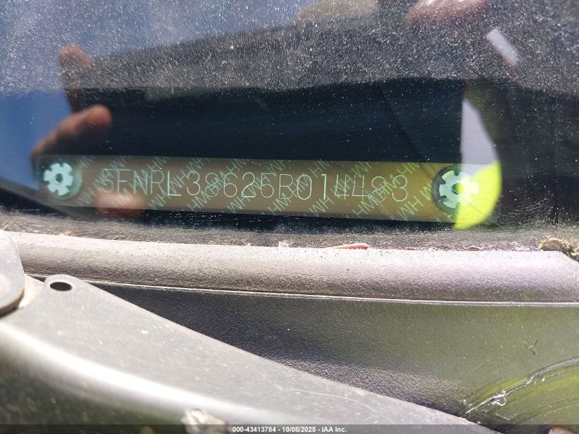 2005 Honda Odyssey Ex-L VIN: 5FNRL38625B014483 Lot: 43413784