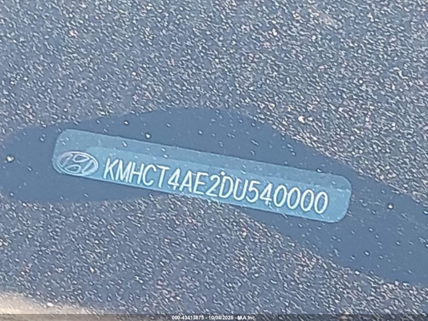 2013 Hyundai Accent Gls VIN: KMHCT4AE2DU540000 Lot: 43413875