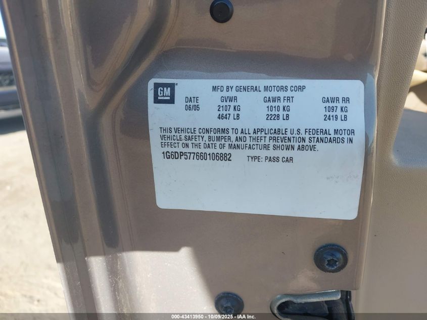 2006 Cadillac Cts Standard VIN: 1G6DP577660106882 Lot: 43413950