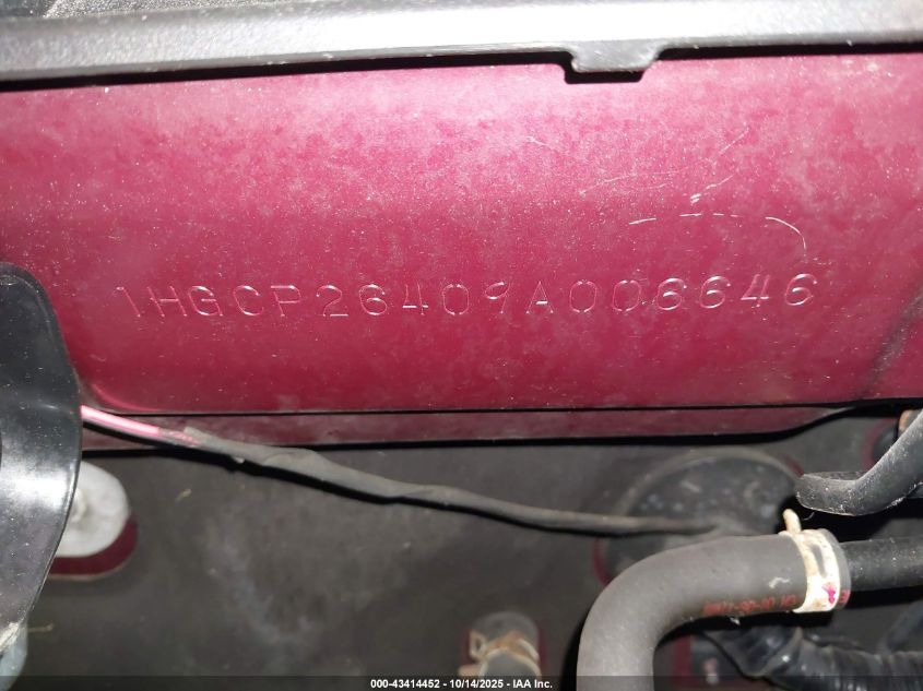 2009 Honda Accord 2.4 Lx-P VIN: 1HGCP26409A006646 Lot: 43414452